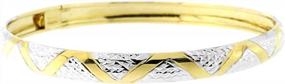 img 4 attached to 7-дюймовый зигзагообразный браслет из 10-каратного желтого и белого золота с бриллиантовой огранкой 6 мм - двухцветный дизайн