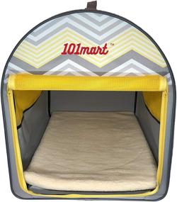 img 3 attached to 🐾 101mart Premium Soft-Sided Collapsible Pet Crate: Portable Pet Kennel and Tent for Home and On-The-Go, Heavy-Duty, Water-Resistant, Ideal for Indoor & Outdoor Use