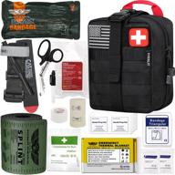 be prepared with everlit emergency trauma kit: military-grade tactical ifak with cat gen-7 tourniquet and 36" splint for critical wound response and severe bleeding control in black logo