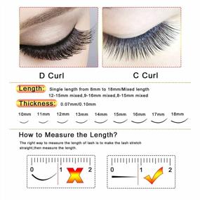 img 1 attached to Get Your Dream Look With Short Stem 3D 0.10 D Mix-12-15Mm Premade Fans Russian Lash Extensions