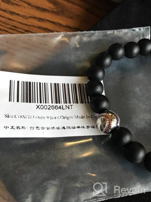 img 1 attached to 🧢 Stylish Nsitbbuery Fashion Baseball Bracelet: 8MM Matte Agate Lava Rock Beads review by Michelle Podraza