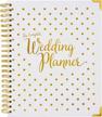 gold wedding planner & organizer - undated bridal diary book with hard cover, pockets & online support - perfect engagement gift for brides-to-be logo