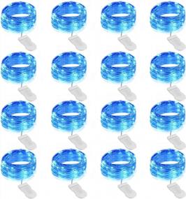 img 4 attached to Create An Enchanting Atmosphere With Onforu 16 Pack Blue Fairy Lights - Perfect For Valentines Day, Weddings And DIY Decor