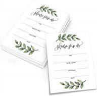 charming greenery invitations - set of 24 with envelopes for parties, weddings, showers and more - 5x7 inches, usa-made quality and watercolor leaves on white background logo
