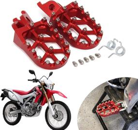 img 4 attached to 🏍️ High-Quality CNC MX Foot Pegs Footpegs Footrests Foot Pedals for CR125/250 CRF150R CRF250R CRF250X CRF250RX CRF450R CRF450RX CRF450X CRF450L CRF250L/M CRF250RALLY CRF1000L Motorcycle