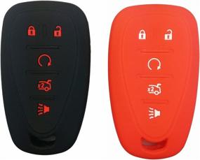 img 3 attached to Premium Silicone Key Fob Cover for Chevrolet 2019-2017 Models: Malibu, Camaro, Equinox, Trax, Traverse, Sonic, Cruze, Volt, Spark - 2Pcs Coolbestda