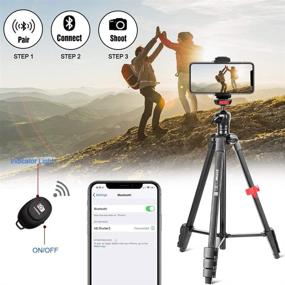 img 2 attached to 📱 Flexible Phone Tripod for iPhone and Android Cellphone - 54-inch Premium Tripod with Adjustable 14-inch Gooseneck, Cellphone Tablet Stand Holder, Upgraded Ball Head and Carrying Bag