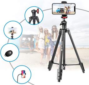 img 3 attached to 📱 Flexible Phone Tripod for iPhone and Android Cellphone - 54-inch Premium Tripod with Adjustable 14-inch Gooseneck, Cellphone Tablet Stand Holder, Upgraded Ball Head and Carrying Bag