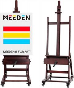 img 4 attached to Create Masterpieces With MEEDEN Deluxe Crank Adjusting Easel - Heavy Duty Artist Easel For Canvases Up To 83" High In Rosewood Finish