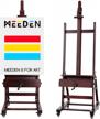 create masterpieces with meeden deluxe crank adjusting easel - heavy duty artist easel for canvases up to 83" high in rosewood finish logo