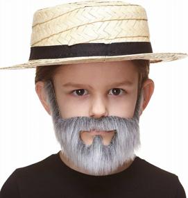 img 1 attached to Self Adhesive Fake Mustache For Kids - Novelty Small False Facial Hair Costume Accessory