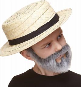 img 2 attached to Self Adhesive Fake Mustache For Kids - Novelty Small False Facial Hair Costume Accessory