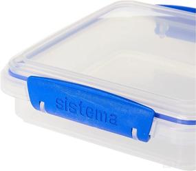 img 3 attached to Sistema KLIP IT Collection Sandwich Box - 15.2 oz./0.4 L Clear/Blue Food Storage Container