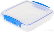 sistema klip it collection sandwich box - 15.2 oz./0.4 l clear/blue food storage container логотип