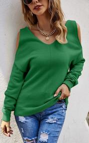 img 1 attached to Angashion Women'S Crop Sweaters - Casual Off-Shoulder Tops With Crossed V-Neck And Halter Detailing, Long Sleeves Pullover