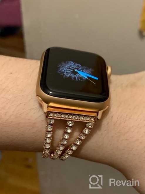 img 1 attached to Bling Rhinestone Metal Link Apple Watch Band For Women - Compatible With Series 1-8 And SE review by Randy Perry