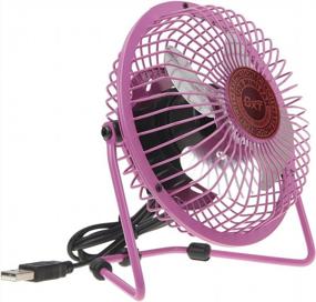 img 2 attached to 💖 BXT Greenery USB Powered Desktop Fan - 360 Degree Rotation, Ultra-Quiet & Lightweight (4'' Pink)