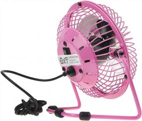 img 3 attached to 💖 BXT Greenery USB Powered Desktop Fan - 360 Degree Rotation, Ultra-Quiet & Lightweight (4'' Pink)