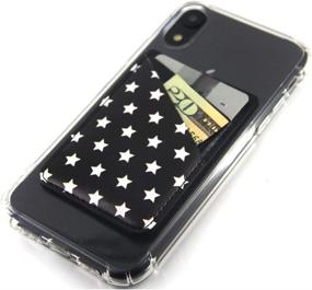 img 2 attached to 🌟 Ac.y.c Phone Card Holder - Ultra Thin Slim PU Leather 3M Adhesive Stick-on ID Credit Card Wallet Sticker Case Pouch Pocket for iPhone, Android, Smartphones - Star Design