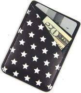 🌟 ac.y.c phone card holder - ultra thin slim pu leather 3m adhesive stick-on id credit card wallet sticker case pouch pocket for iphone, android, smartphones - star design logo