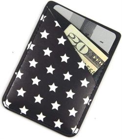 img 4 attached to 🌟 Ac.y.c Phone Card Holder - Ultra Thin Slim PU Leather 3M Adhesive Stick-on ID Credit Card Wallet Sticker Case Pouch Pocket for iPhone, Android, Smartphones - Star Design