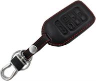 🔑 2015 2016 2017 honda civic accord pilot cr-v key fob case: black leather key cover holder chain bag логотип