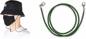 img 4 attached to Dark Green Leather Mask Lanyard With Ear Pressure Relief, Safety Holder, And Hook - 1 Pack For Adults By Allsense Fashion