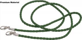 img 2 attached to Dark Green Leather Mask Lanyard With Ear Pressure Relief, Safety Holder, And Hook - 1 Pack For Adults By Allsense Fashion