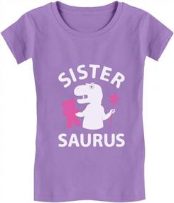 img 3 attached to Big Sister Girls T-Rex Fitted T-Shirt Sister Saurus Gift For Toddler/Kids Girls With Improved SEO
