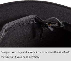 img 2 attached to LADYBRO Fedora Hats For Women Wide Brim Hat, Incld 3 Decor Belts, Wool Felt, 58Cm Adjustable Women'S Fedora