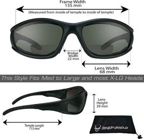 img 3 attached to 🕶️ Bikershades Bifocal Motorcycle Sunglass Reader: Z87 Safety Padded Mens Eyewear for Large Head Sizes