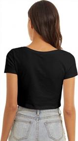 img 1 attached to VIIOO Women'S Short Sleeve Basic Slim Crop Tee Shirt Tops