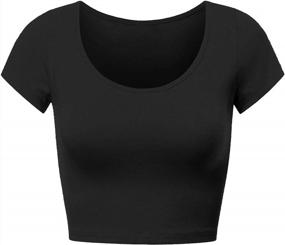 img 2 attached to VIIOO Women'S Short Sleeve Basic Slim Crop Tee Shirt Tops