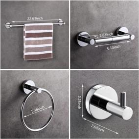 img 3 attached to Upgrade Your Bathroom With LUCKUP Polished Chrome Hardware Set - 6 Piece Wall Mounted Towel Bar Set