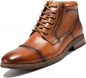 img 4 attached to Men'S Leather Oxford Chukka Ankle Boots - Stylish And Durable Dress Boots For Business, Work, And Daily Wear