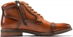 img 3 attached to Men'S Leather Oxford Chukka Ankle Boots - Stylish And Durable Dress Boots For Business, Work, And Daily Wear