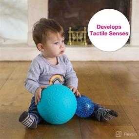 img 2 attached to 👶 Edushape Texture-iffic Sensory Ball for Baby - Enhancing Motor Skills - 7” - 1-Pack with Tactile Patterns