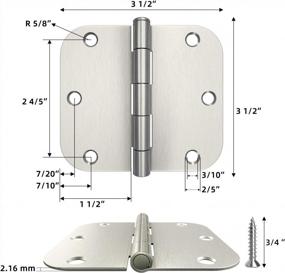 img 3 attached to Upgrade Your Doors With HOSOM 6 Pack Door Hinges, Brushed Nickel Finish And Perfect Fit For Standard Doors