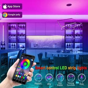 img 3 attached to Ultra Long 130Ft Tenmiro LED Strip Lights Kit With 44-Key IR Remote - RGB Color Changing Lights Perfect For Bedroom, Kitchen, And Home Decoration (2 Rolls Of 65Ft)