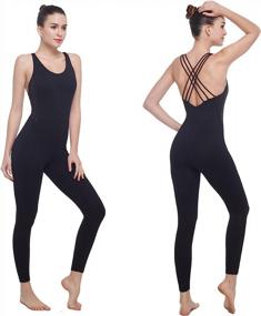 img 3 attached to 👗 LOVESOFT Women's Sleeveless Bodysuit Dance Unitard: Backless Bodycon Rompers for Workout Yoga