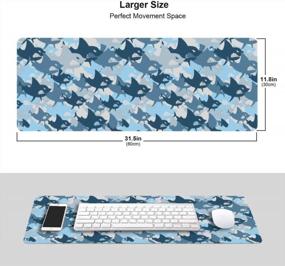 img 4 attached to Get Your Game On With The Shark Camouflage XXL Mouse Pad - Customized, Anti-Slip And Spacious Mouse Mat Perfect For Computer Gaming!