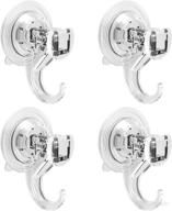 🛁 4-pack quntis vacuum suction cup hooks - heavy duty clear suction cup hangers for shower tile, kitchen, bathroom - waterproof & strong plastic cups with hooks for loofah, glass window логотип