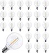 pack of 25 shatterproof led g40 replacement bulbs with e12 screw base for patio garden string lights - energy-efficient alternative to 5-watt clear light bulbs logo
