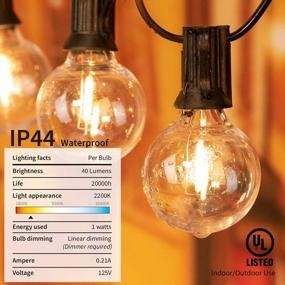 img 1 attached to Упаковка из 25 небьющихся сменных светодиодных ламп G40 с винтовым цоколем E12 для садовых гирлянд патио — энергоэффективная альтернатива 5-ваттным прозрачным лампочкам