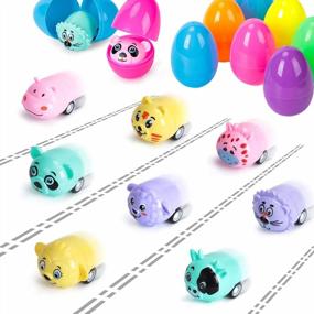 img 4 attached to Набор «Охота за пасхальными яйцами» из 32 предметов: машинки и игрушки, идеальные наполнители для пасхальных яиц и игрушки для детей — ThinkMax