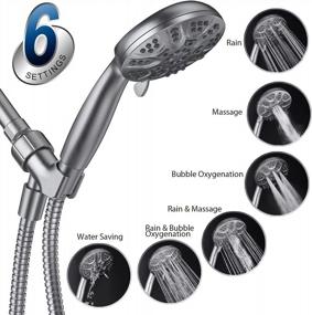 img 2 attached to HOPOPRO 6-Function Handheld Shower Head Set - NBC News Recommended Brand, High Pressure & Flow With 59 Inch Hose And Bracket Kit.