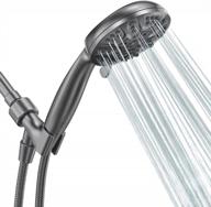 hopopro 6-function handheld shower head set - nbc news recommended brand, high pressure & flow with 59 inch hose and bracket kit. logo