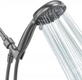 img 4 attached to HOPOPRO 6-Function Handheld Shower Head Set - NBC News Recommended Brand, High Pressure & Flow With 59 Inch Hose And Bracket Kit.
