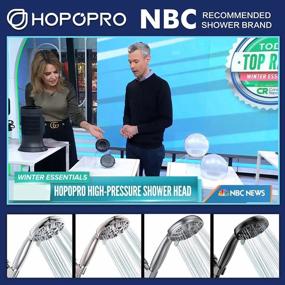 img 3 attached to HOPOPRO 6-функциональный ручной набор для душа - NBC News Рекомендуемый бренд, высокое давление и поток с 59-дюймовым шлангом и комплектом кронштейнов.