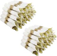 💫 60 count gold silverware disposable utensil set with napkins - spec101 pre-rolled plastic cutlery bulk pack logo